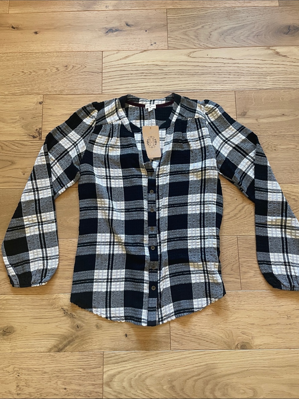 Mason & Belle Stitch Fix Black Checkered Top